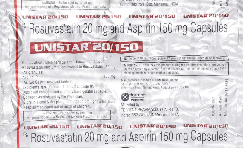 Unistar 20/150mg Strip Of 10 Capsules