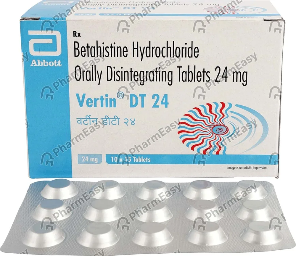 Vertin Dt 24mg Strip Of 15 Orally Disintegrating Tablets