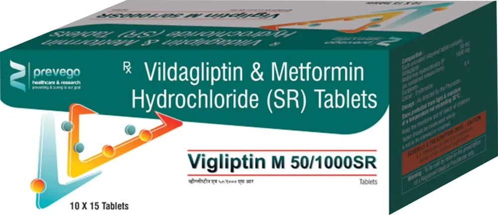 Vigliptin M 50/1000mg Sr Strip Of 15 Tablets