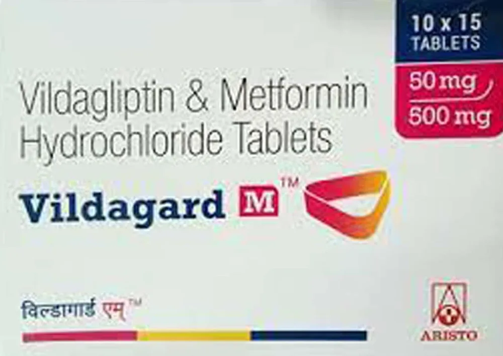 Vildagard M 50/500mg Strip Of 15 Tablets