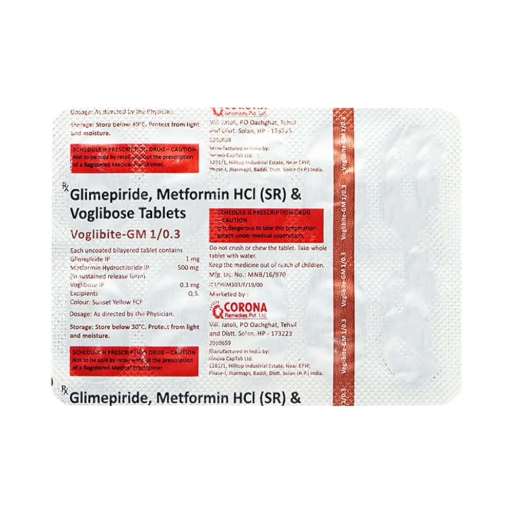 Voglibite Gm 1/0.3 Strip Of 10 Tablets