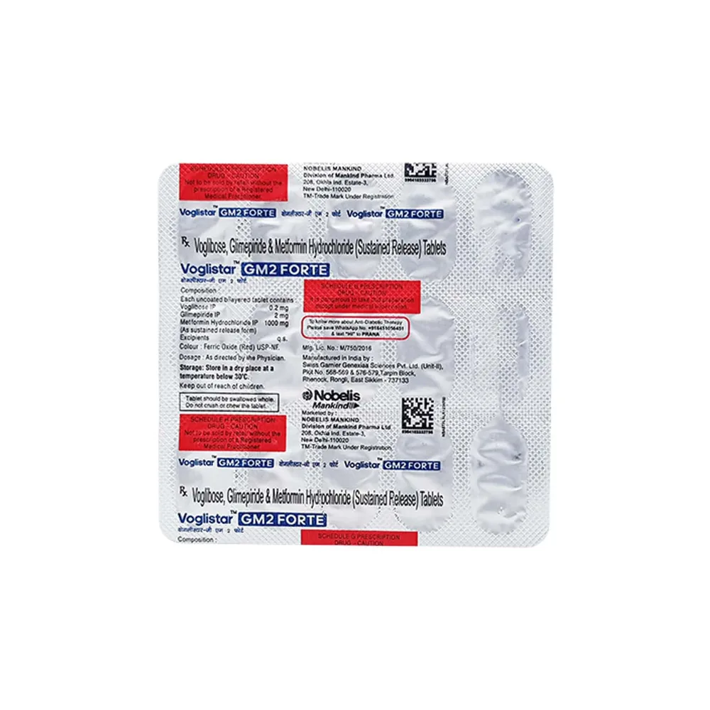 Voglistar Gm 2mg Forte Strip Of 15 Tablets
