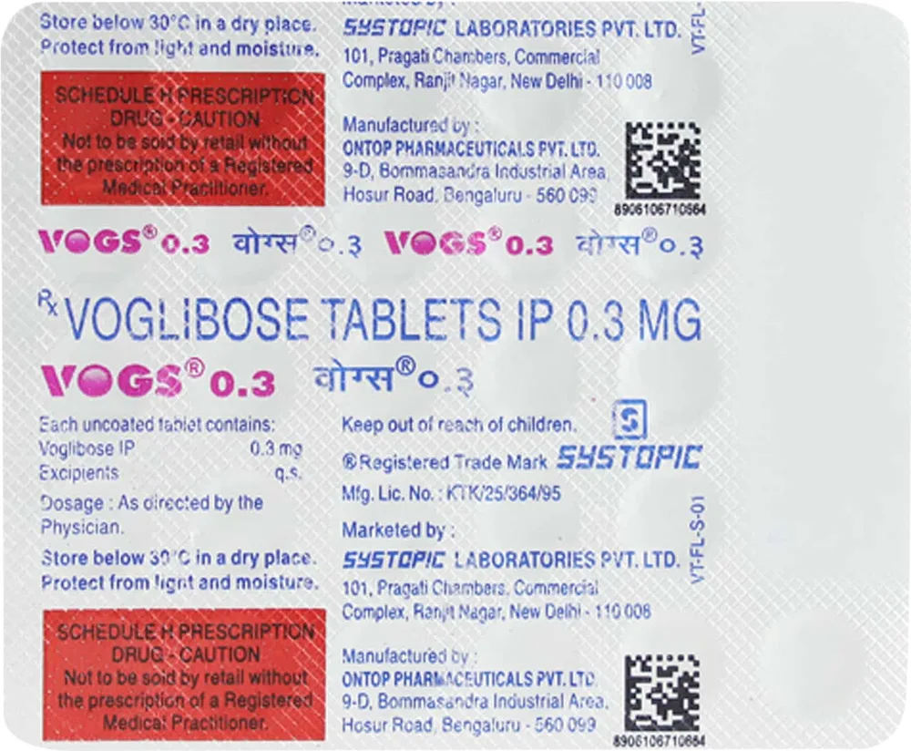 Vogs 0.3mg Strip Of 30 Tablets