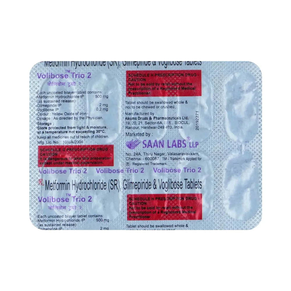 Volibose Trio 2/0.2mg Strip Of 10 Tablets