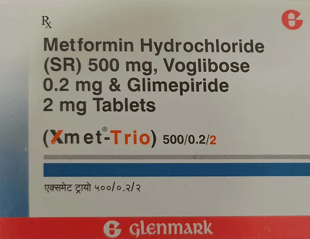 Xmet Trio 500mg/0.2mg/2mg Strip Of 10 Tablets