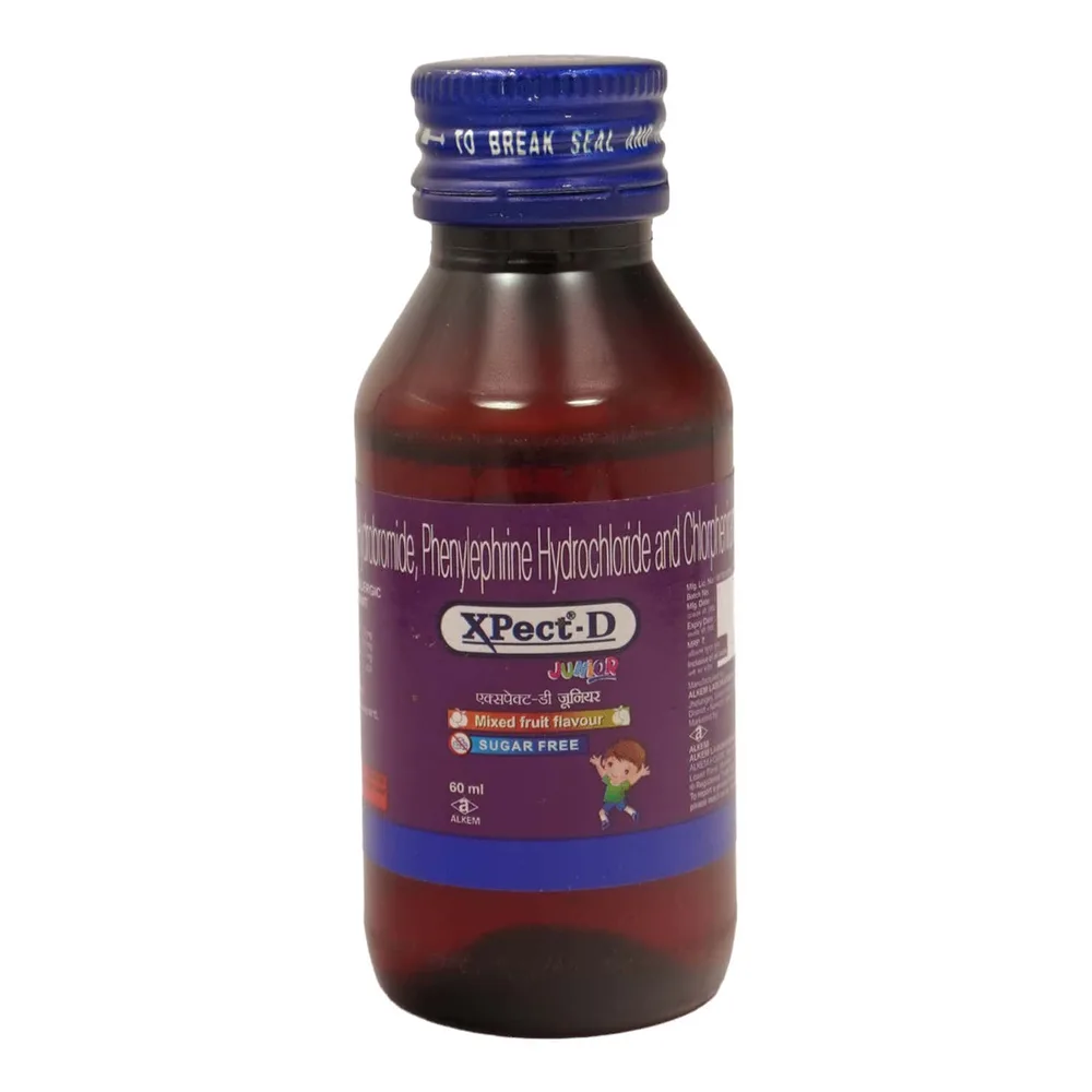 Xpect D Junior Mixed Fruit Flavour Sugar Free Bottle Of 60ml Syrup