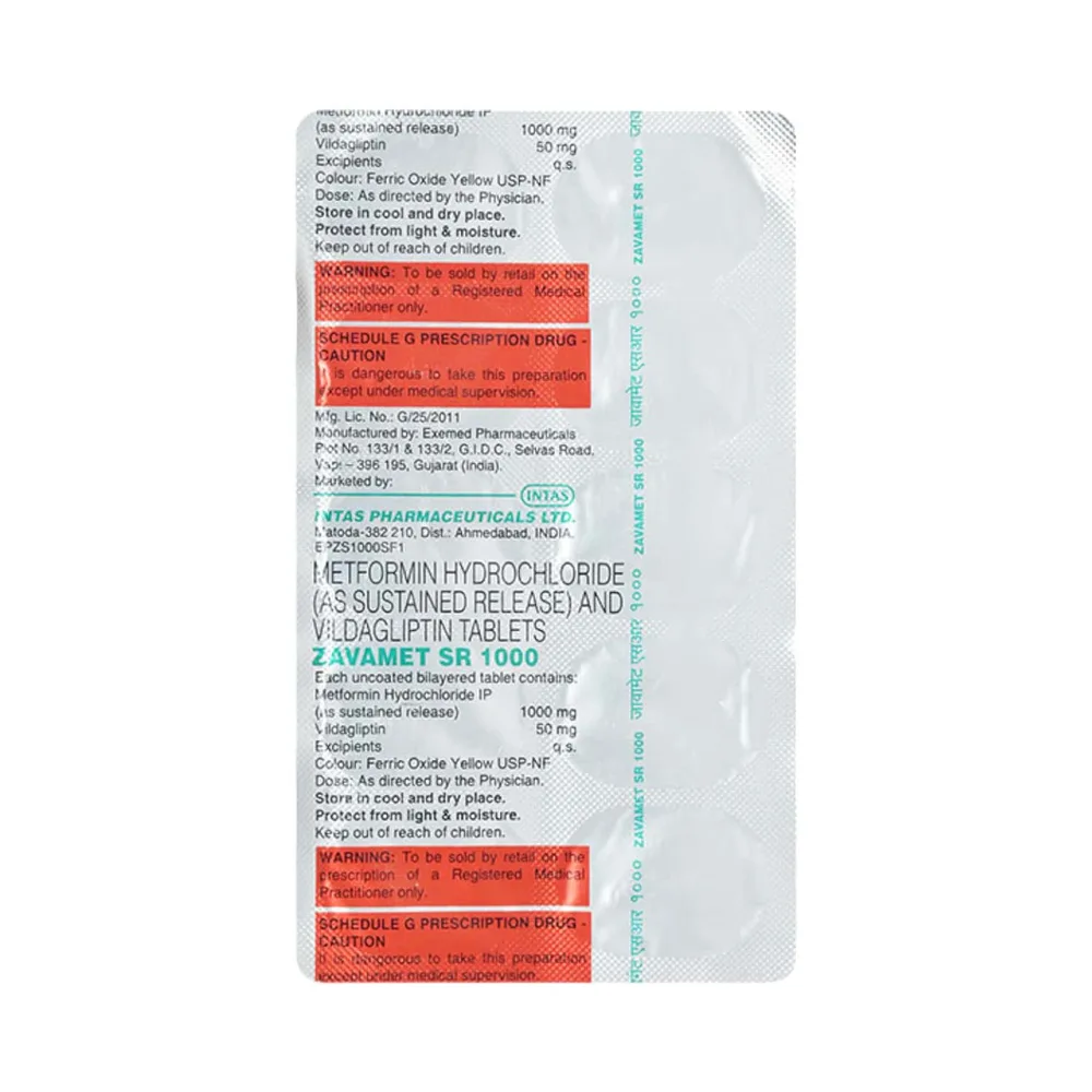 Zavamet Sr 1000mg Strip Of 10 Tablets