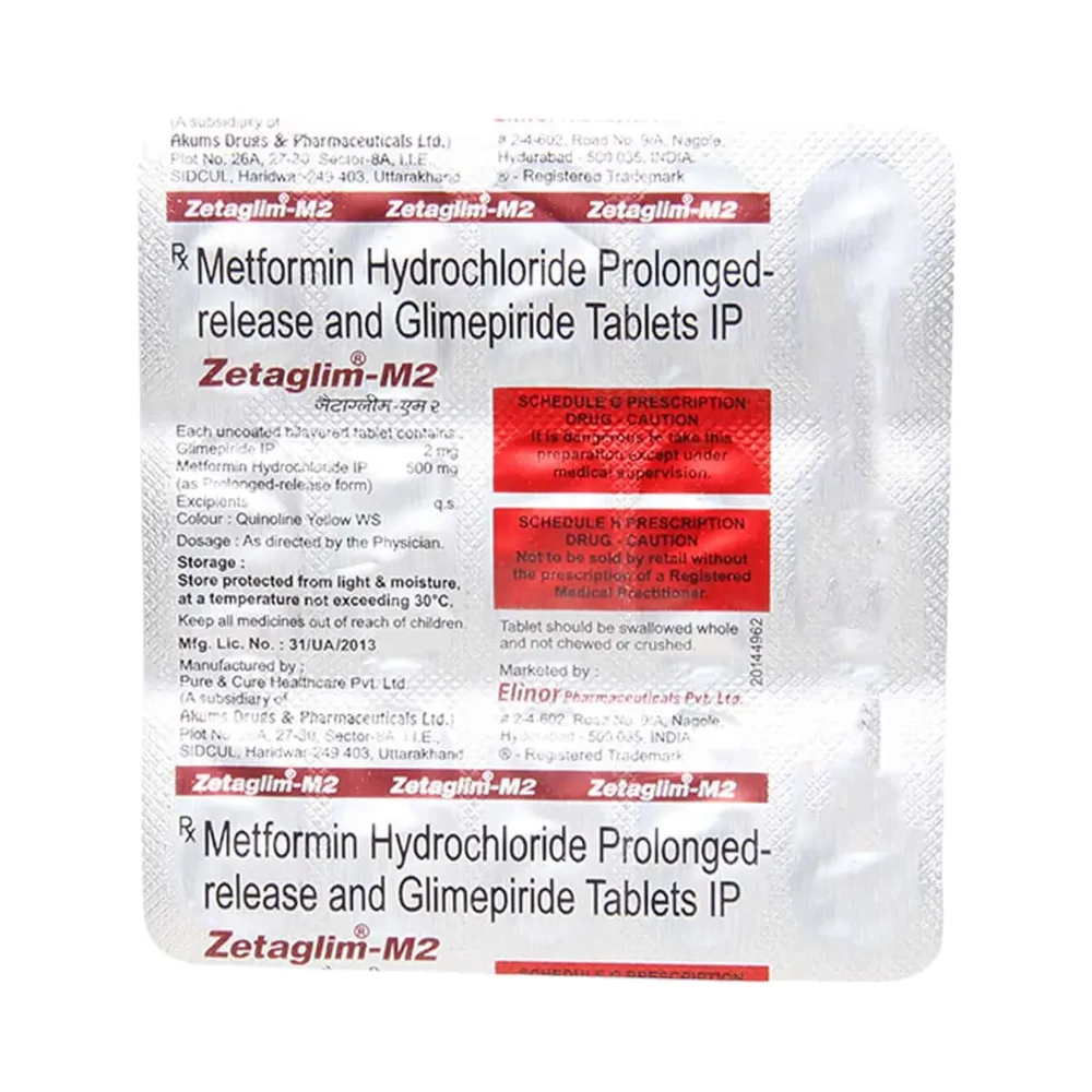 Zetaglim M 2mg Strip Of 15 Tablets