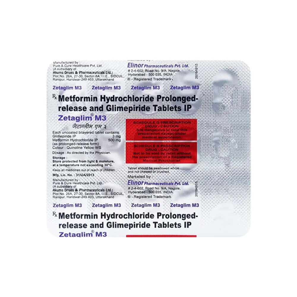 Zetaglim M 3mg Strip Of 15 Tablets