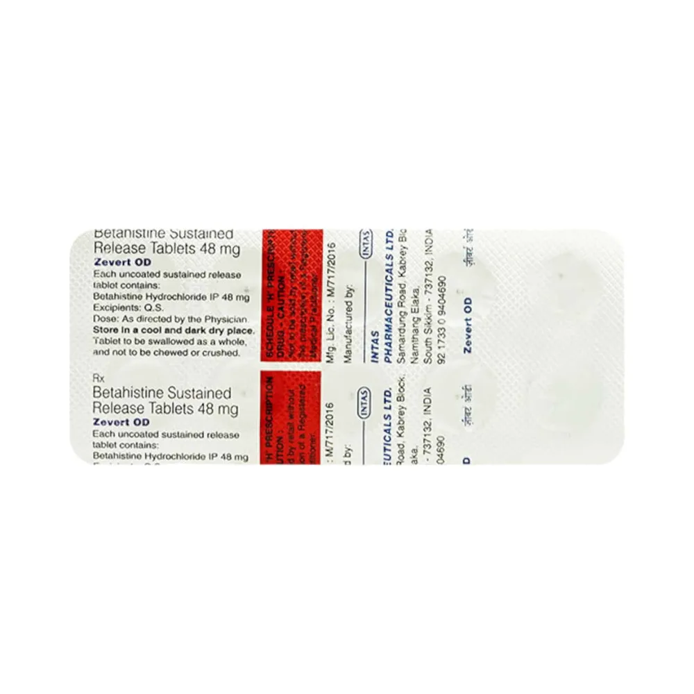 Zevert Od 48mg Strip Of 10 Tablets