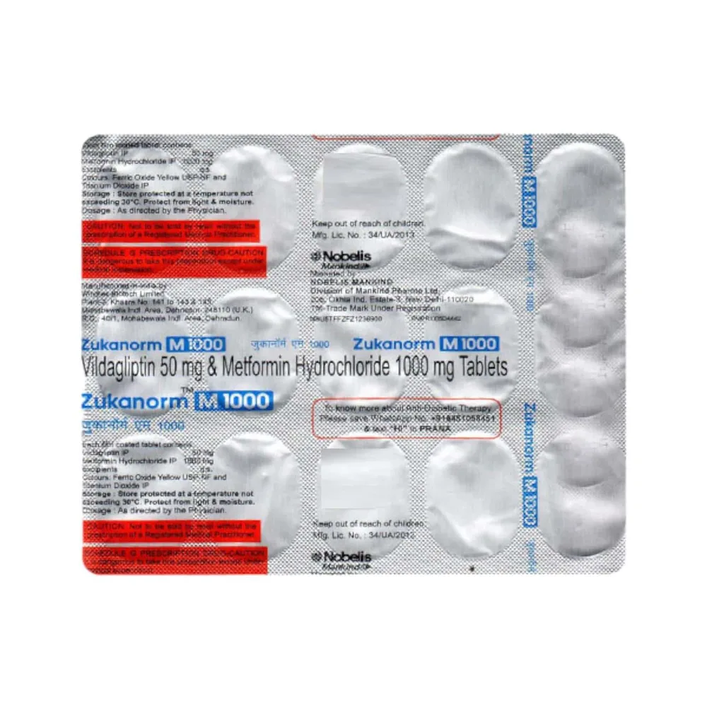 Zukanorm M 50/1000mg Strip Of 15 Tablets