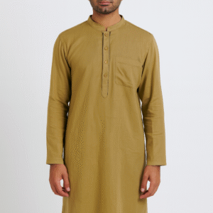 Mustard Mandarin Collar Kurta