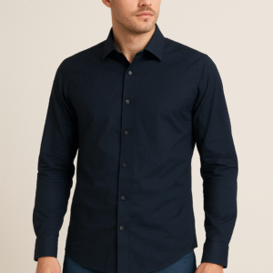 Navy Blue Slim-Fit Shirt