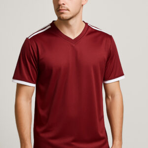 Maroon V-Neck Sports Tee
