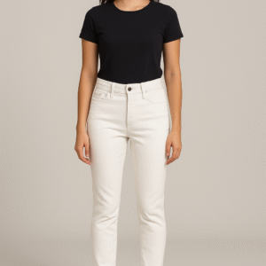 White High-Rise Slim Jeans
