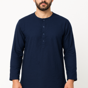 Navy Blue Neck Kurta