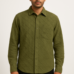 Olive Textured Cotton Shirt