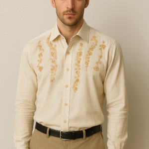 Beige Embroidered Shirt