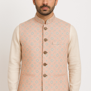 Peach Nehru Jacket