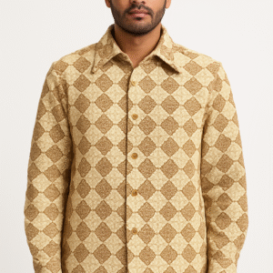 Golden Beige Printed Shirt