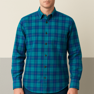 Teal Navy Checked Shirt