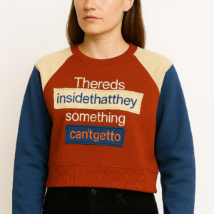 Rust-Blue Slogan Sweatshirt