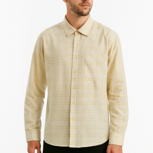 Yellow Check Cotton Shirt