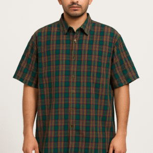Men’s green checked shirt