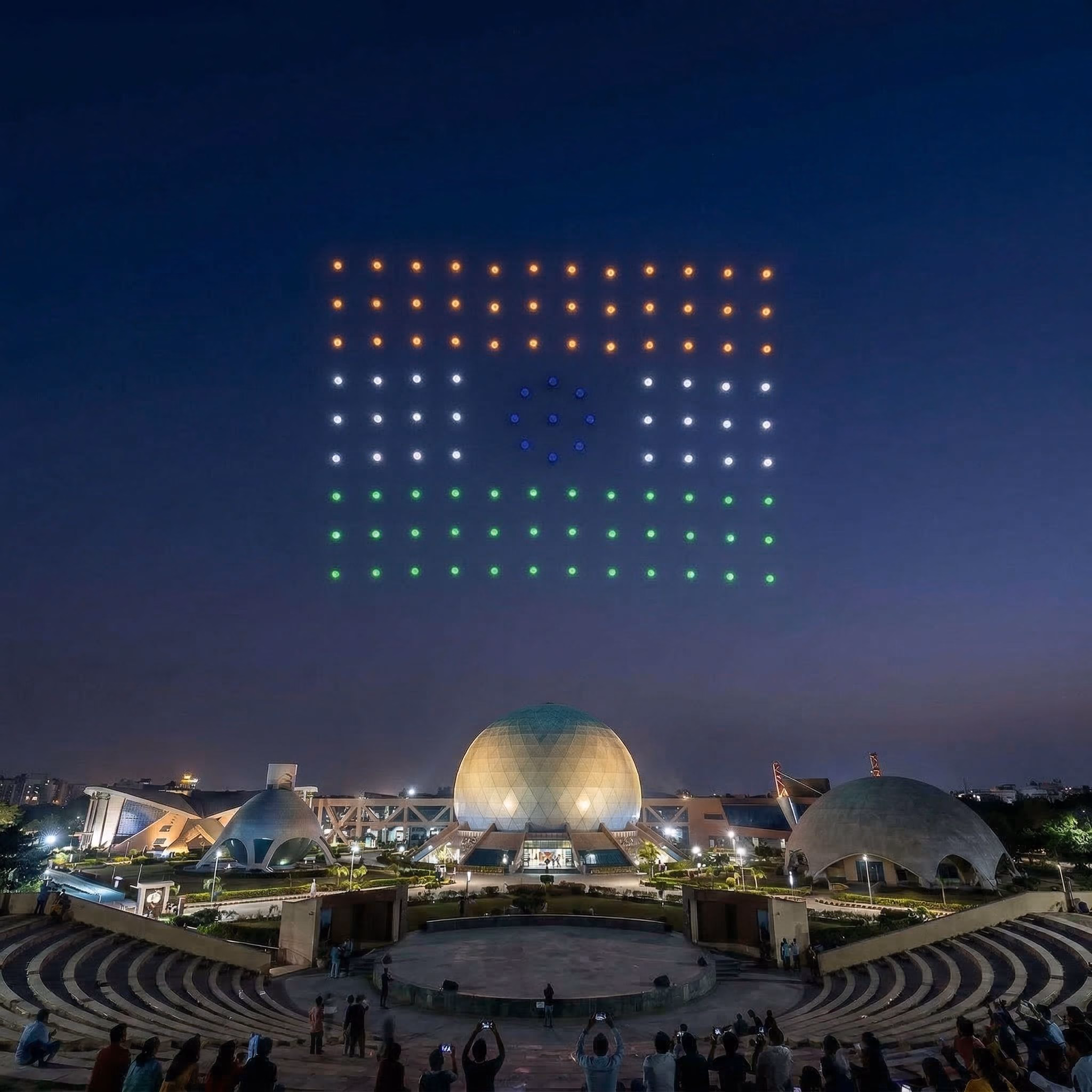 Indian flag drone formation at Science City — FLYBIT Dynamics